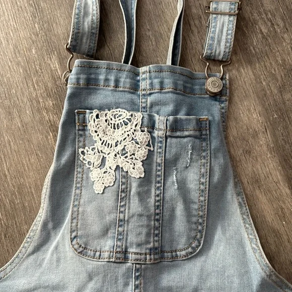 New! Justice Girls Denim Overalls Size 16 Regular NWT - Picture 5 of 8